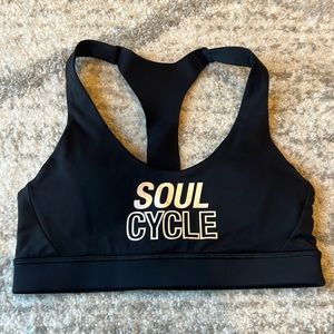 Soulcycle x Lululemon Sports Bra NWT black with silver logo size 6